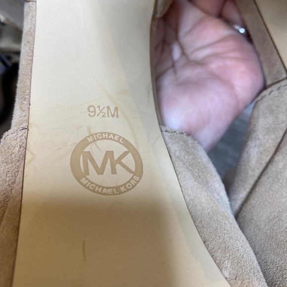 MICHAEL Michael Kors tan leather adjustable ankle strap block heels 9.5M - Picture 11 of 11